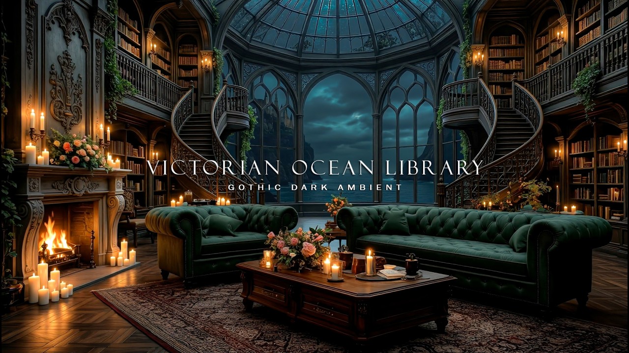 You’re Alone in a Candlelit Victorian Ocean Library During a Stormy ...