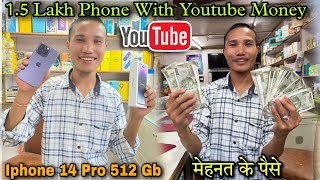 Bought First IPhone 14 Pro 512 Gb Worth 1.5 Lakhs With YouTube Money || YouTube के पैसे से IPhone