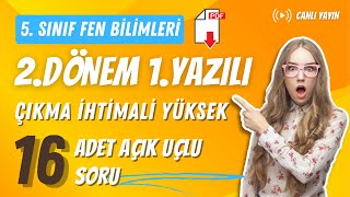 5. Sınıf Fen 2. Dönem 1. Yazılı Provası  Açık Uçlu Sorular