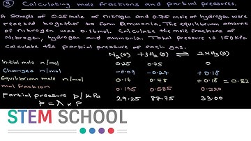 Equilibria - Calculating mole fraction and partial pressure - part 4