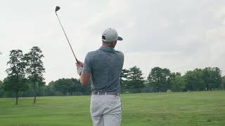 Blue Tees Golf Rainmaker Golf Launch Monitor & Simulator on the Range Track Tee Range Servant