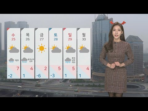 [날씨] 성탄절 '미세먼지' 말썽…제주도 오후부터 비 / 연합뉴스TV (YonhapnewsTV)