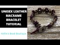 Unisex Leather Macrame Bracelet - Learn how to make the Squared Up Larks Head Bracelet