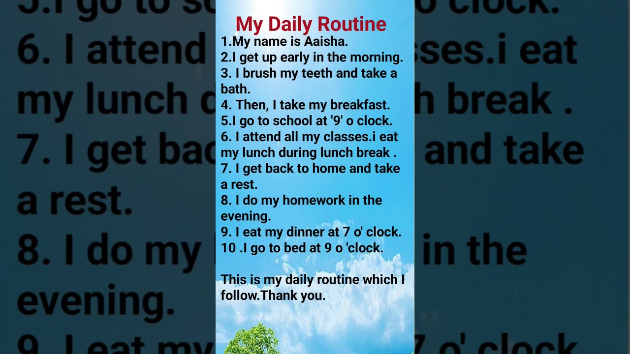 10 lines on my daily routine | My daily routine in English | 10 lines on my daily life