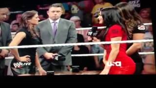 Wwe Raw 080414 Brie Bella Vs Stephanie Summer Slam 2014
