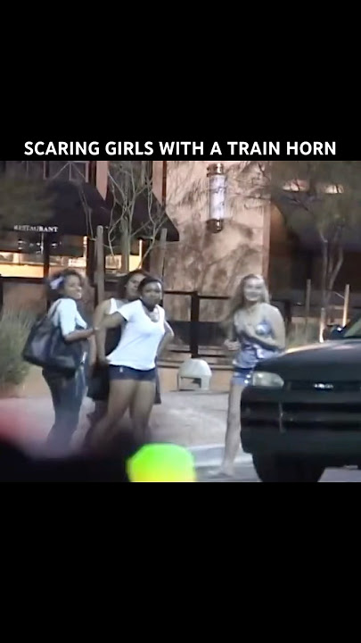 Scaring people with a train horn #trending #shorts #viral