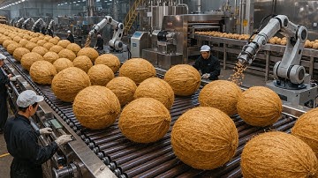 Inside a Modern Coconut Factory The Complete Journey from Hard Shell to Creamy Coconut(Full Process)