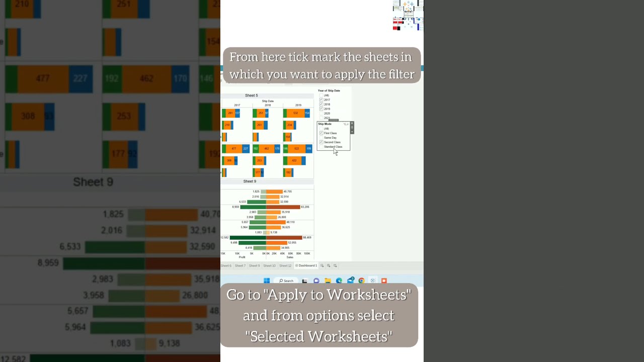 How To Apply Same Filter To Multiple Worksheets In Tableau Dashboard 