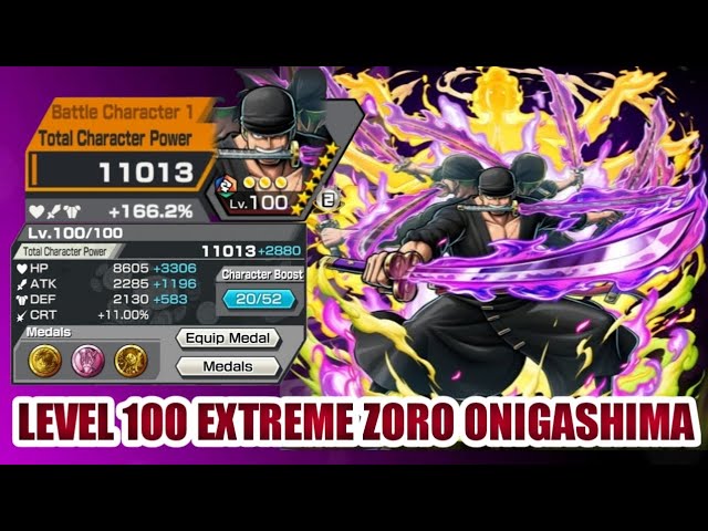 ANDROID/IOS, Extreme Roronoa Zoro (Raid On Onigashima) Star B*6 Level Max