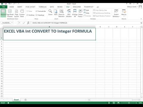 Excel VBA Int Convert number with decimals to integer data type whole number formula