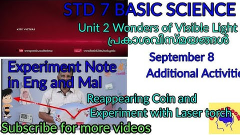 Class 7 Basic Science Unit 2 Wonders of Visible Light Experiment Note Refraction Eng and Mal