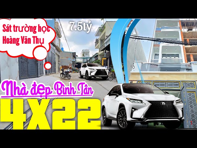 Nhà đẹp Bình Tân 4x22m, 5 PHÒNG, Sổ hồng riêng | Hẻm xe hơi Đường số 6 gần trường Hoàng Văn Thụ