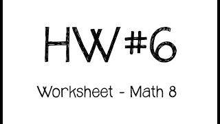 HW#6 - Transformations and the Coordinate Plane