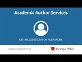 Europe pmc services for academic authors