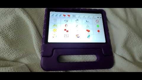 Michael playing with his talk tablet