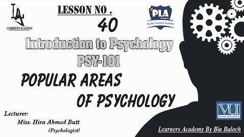 Introduction to Psychology –PSY101 VU Urdu | Lecture No.40 | Learners Academy By Bia Baloch