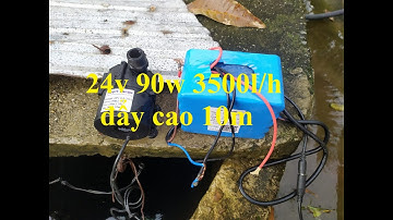 Test máy bơm tuần hoàn không chổi than cao cấp 24v-90w lưu lượng 3500l/h đẩy cao 10m