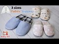 DIY Fabric Slippers, 3 sizes Free Sewing Patterns, made by JOJO