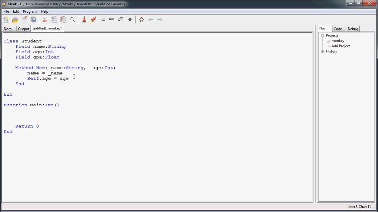 Beginning Programming in Monkey - 11 Intro to Objects (1 of 2) - YouTube