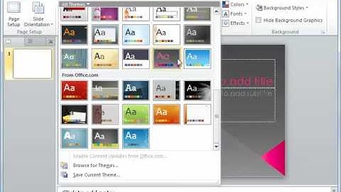 PowerPoint 2010 Applying a design theme