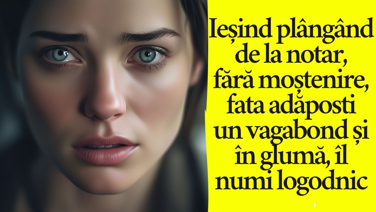 Ieșind plângând de la notar, fără moștenire, fata adăposti un vagabond și în glumă, îl numi logodnic