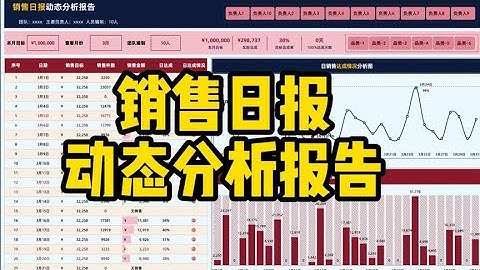 「一整套高颜值的Excel模版」02 销售日报动态分析报告