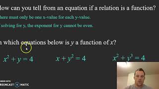 Identifying Functions and Function Notation