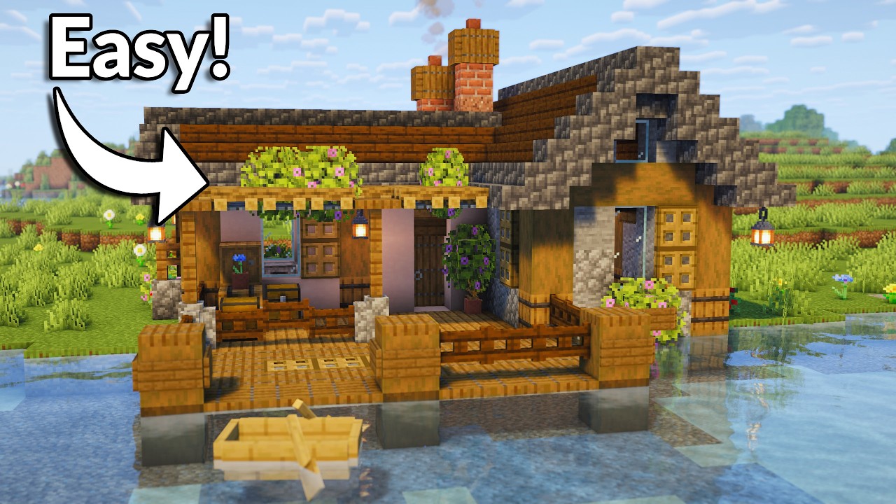 Minecraft: Easy Lakeside Survival House [Tutorial]