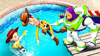 Gta 5 Buzz Lightyear Vs Woody Jessie Water Fails Toy Story Ragdolls 