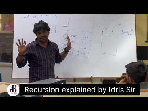 Recursion explained by Idris Sir | Python | SkillBout