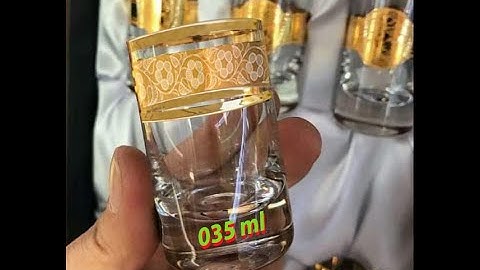 Bộ 6 ly pha lê rượu mạnh mạ vàng 24k 035 ml