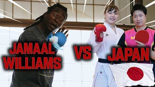 Jamaal Williams vs. Japanese Olympians in a Skills Challenge! 🏈🏓🥋