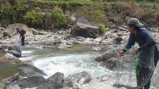FRUSTRATING CAST NET FISHING VIDEO | ELECTROFISHING FINISHED TROUTS IN OUR AREA | UPPERSTATE RIVER |