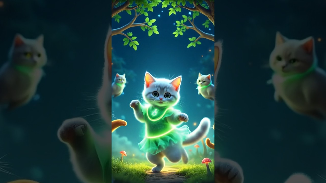 "Glow Dance in Enchanted Forest 🌲💫 | Princess Cat’s Magical Night Show" 