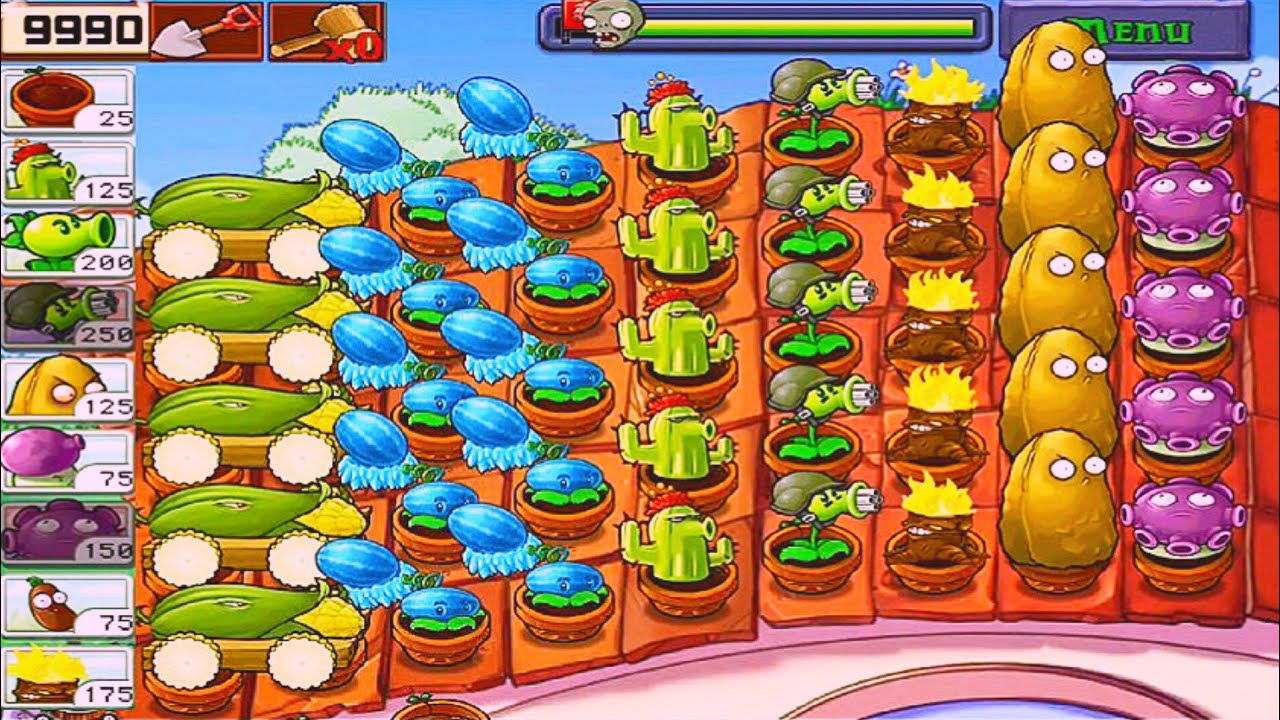 PLANTS VS ZOMBIES | SURVIVAL ROOF | PLANTS VS ALL ZOMBIES FULL HD ...