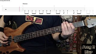 Song 2 By Blur - Bass Cover With Tabs Play - Along