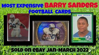 Most Expensive eBay Sales Barry Sanders Football Cards - Jan-March 2022