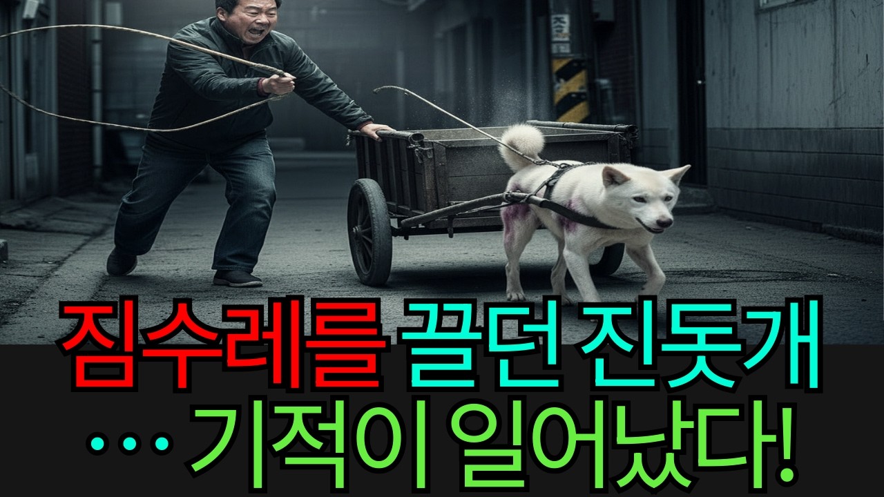 밤낮없이 짐수레를 끌며 고통받던 진돗개… 그러나 외로운 노인이 발걸음을 멈춘 순간, 모든 것이 바뀌었다!