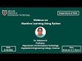 Webinar on Machine Learning Using Python