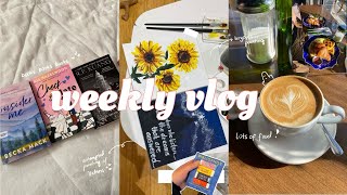 a week in my life 💫 reading (bride, twisted series, crescent city), food, library books & more