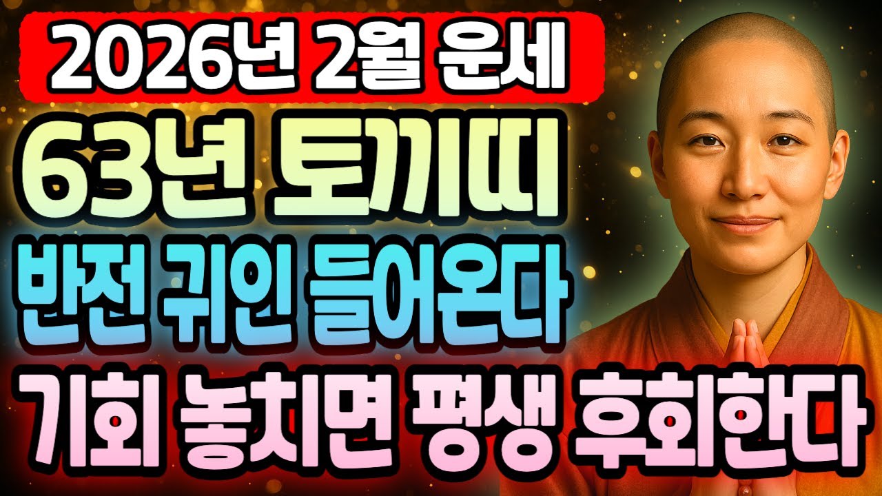 토끼띠 1963년생 계묘년생 63세 2026년 2월 운세 진짜 놀랍습니다! 부자 되는 운명 작동 중이며 문서운 겹쳐 부동산 성공하고 금전 대박 나는 시기에요.