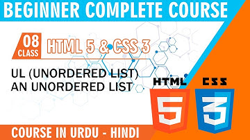 UL ( Unordered list in html ) HTML Complete Course in Urdu Hindi