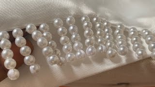 How to make fringe on fabric ends using pearls beads  Update