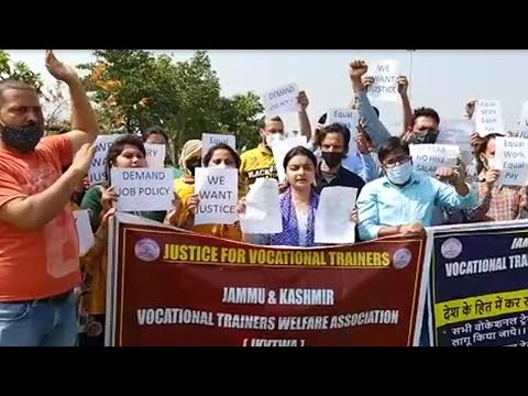 J&K Vocational Teachers Protest For Job Policy, Salary Hike