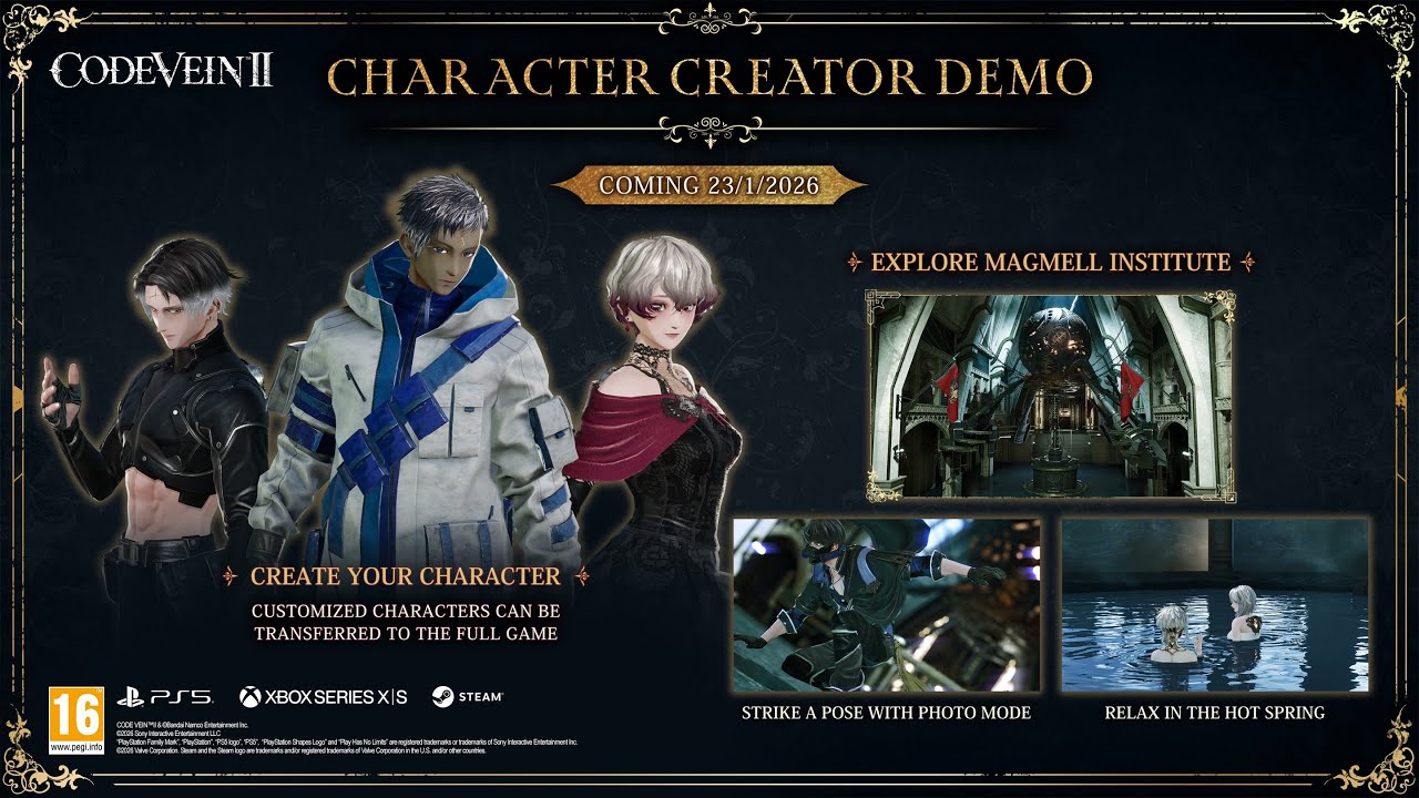 Code Vein 2   Official Character Creator Demo Trailer