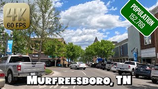 Driving Around Downtown Murfreesboro, TN in 4k Video