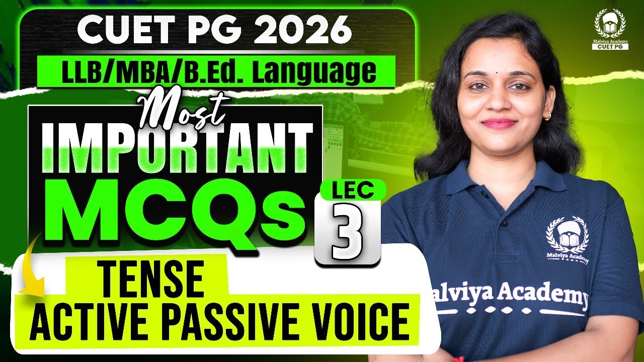 CUET PG 2026 LLB/MBA/B.Ed. Language English | Most Important MCQ ...