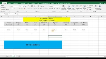 How to Use is number formula with even & Odd | Hindi / Urdu | latest by Excel Solution