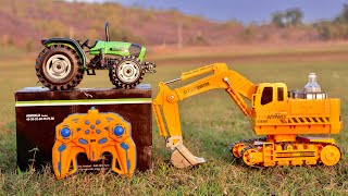 4WD Tractor & JCB Backhoe Loader Unboxing | Die Cast Model | Real Material Truck loading vehicle