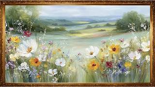 Serene Wildflower Valley Landscape for Samsung Frame TV | Soft Floral Meadow Art screenshot 4